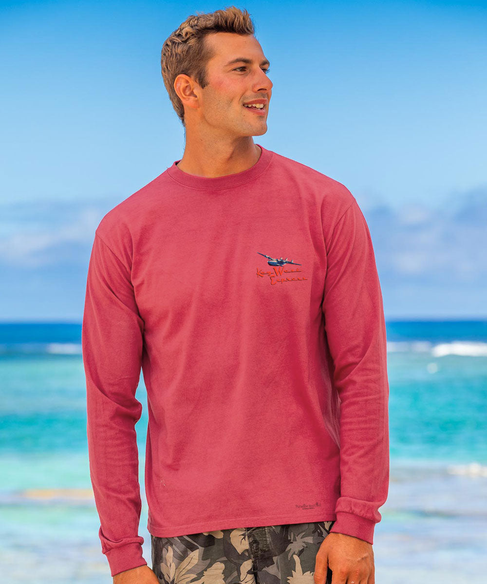 Key West Express - Paradise Red Dyed Long Sleeve Crewneck T-Shirt