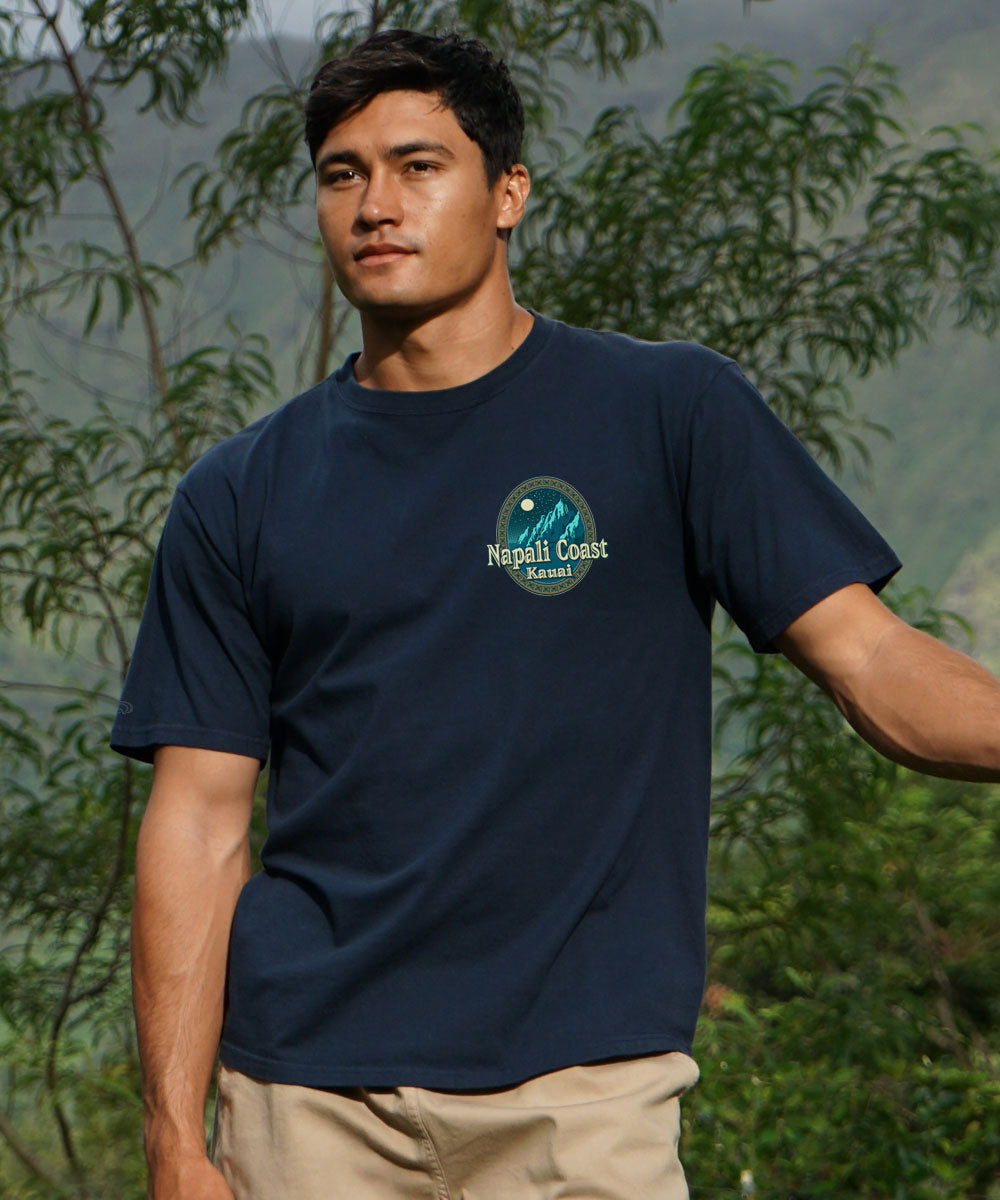 Moonlight Napali - Navy Short Sleeve Crewneck T-Shirt