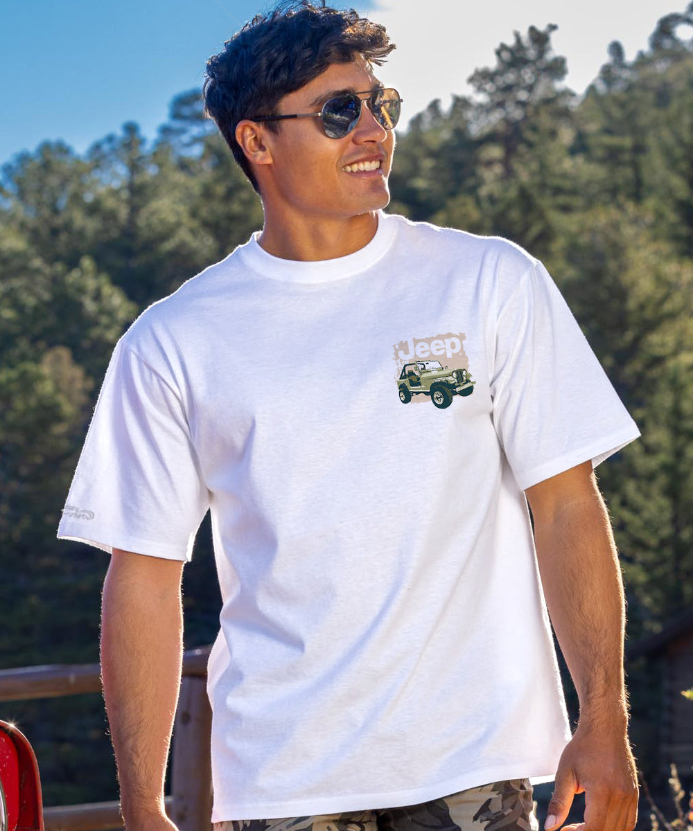 Jeep® Wrangler Evolution - White Short Sleeve Crewneck T-Shirt