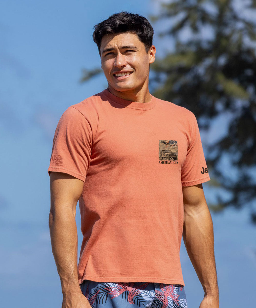Jeep Vintage American - Chile Dyed Short Sleeve Crewneck T-Shirt