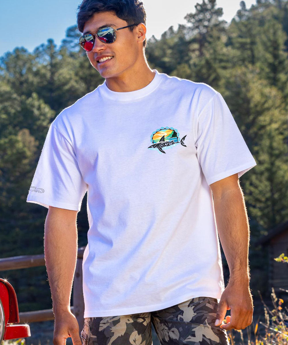 Mano Sunrise - White Short Sleeve Crewneck T-Shirt