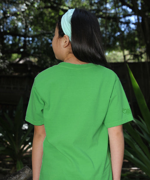 Butterfly Bouquet - Green Apple Dyed Short Sleeve Crewneck T-Shirt
