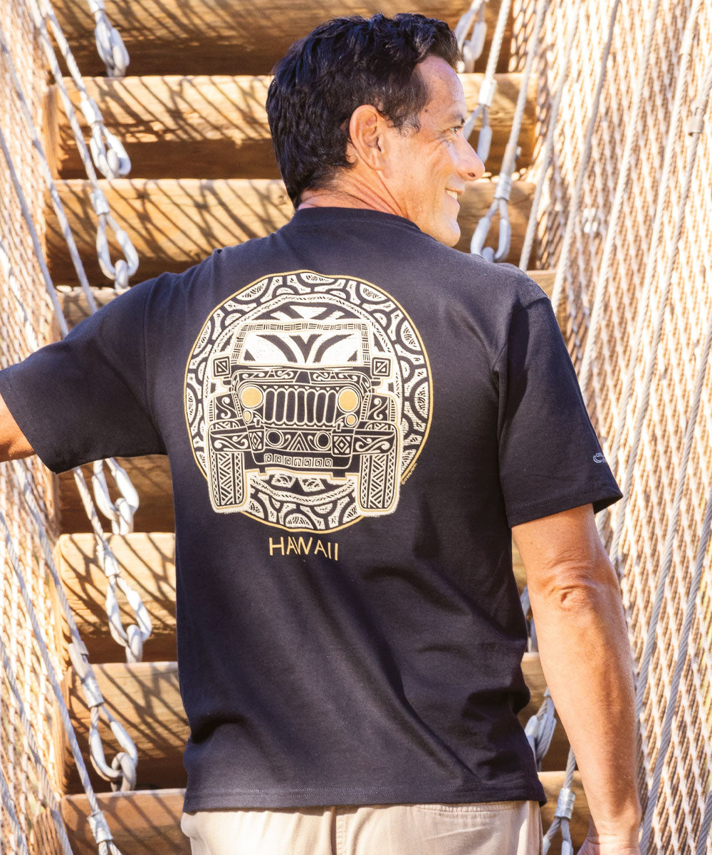 Jeep Tribal Jeep - Black Short Sleeve Crewneck T-Shirt