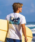 Manta Watercolor - White Short Sleeve Crewneck T-Shirt