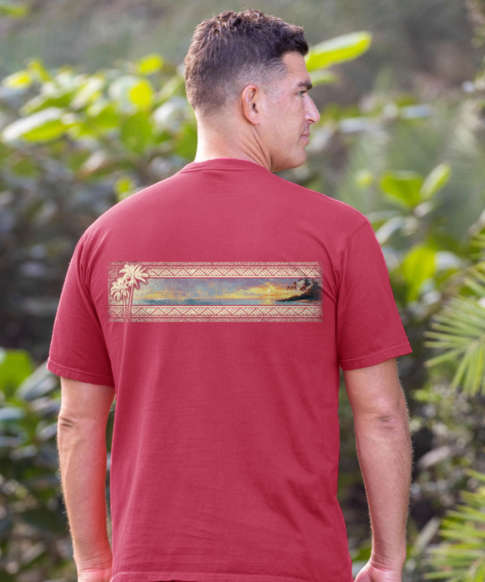 Hawaiian Island Band - Paradise Red Dyed Short Sleeve Crewneck T-Shirt