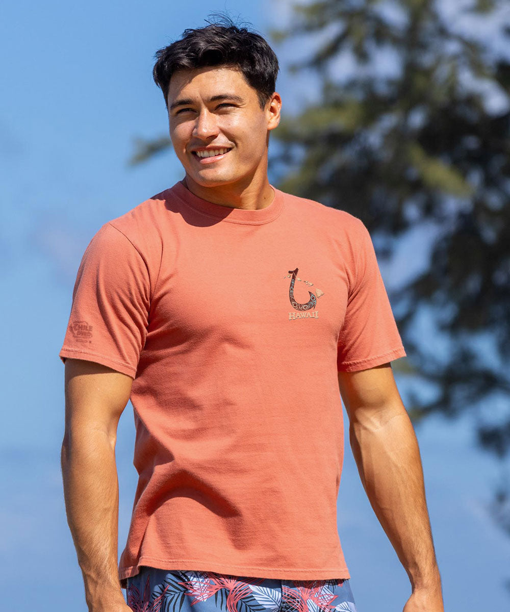 Hawaiian Fish Hook - Chile Dyed Short Sleeve Crewneck T-Shirt