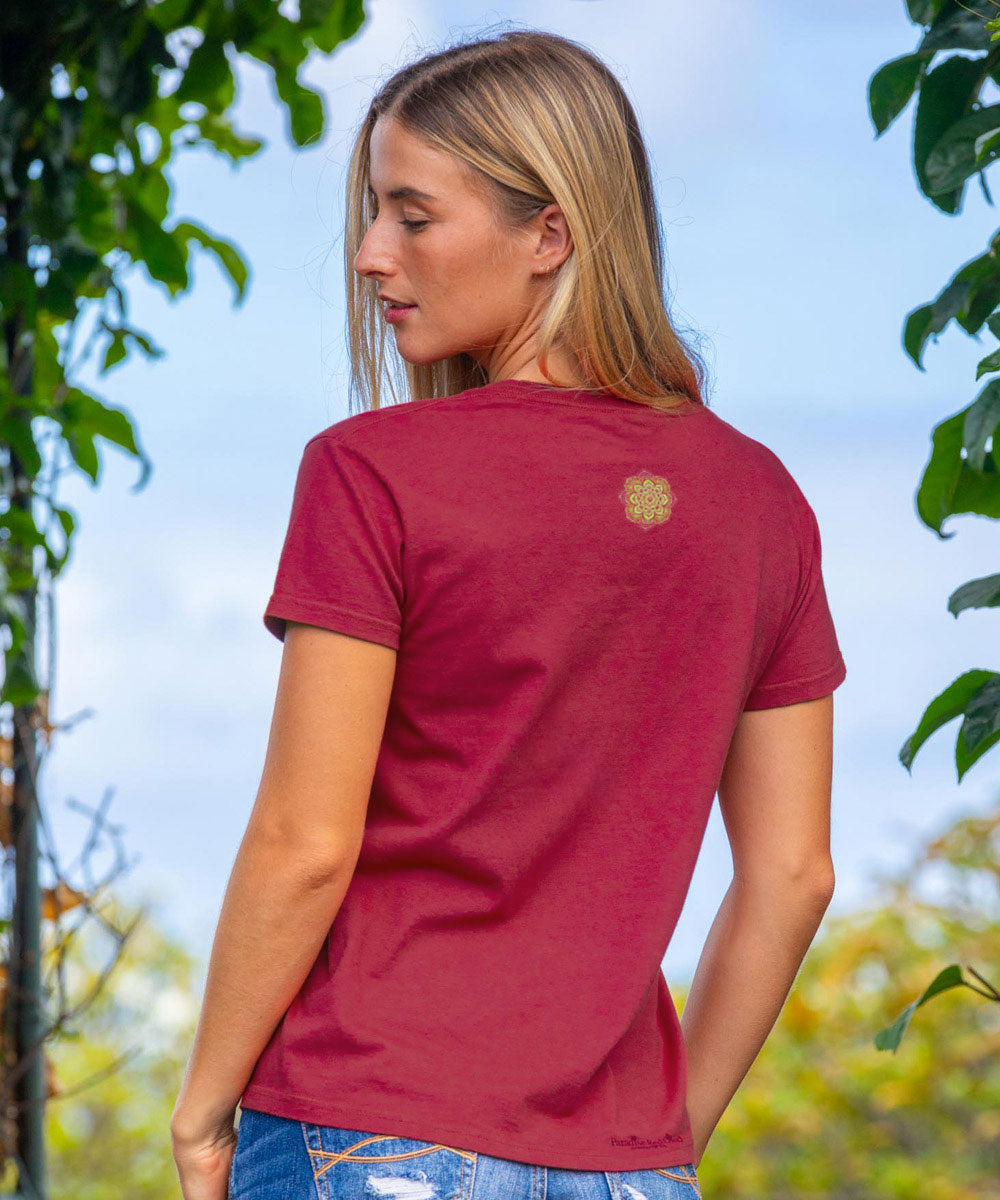 Mandala Bloom - Paradise Red Dyed Short Sleeve Crewneck T-Shirt