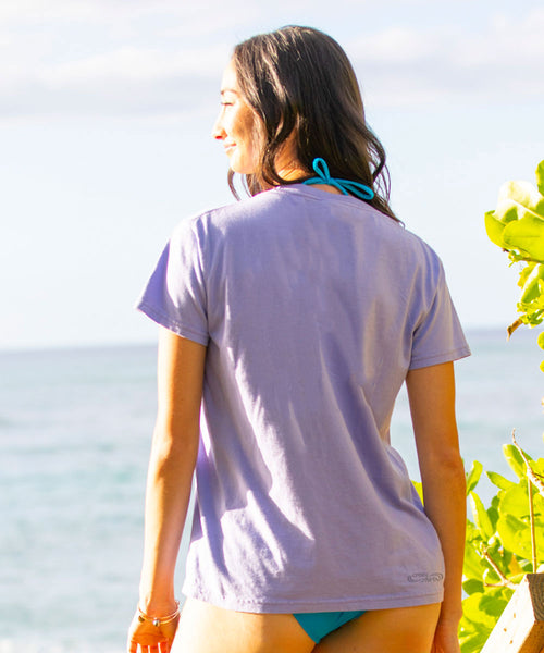 Artsy Floral - Lavender Dyed Short Sleeve Crewneck T-Shirt