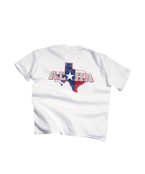 Aloha For Texas - White Short Sleeve Crewneck T-Shirt