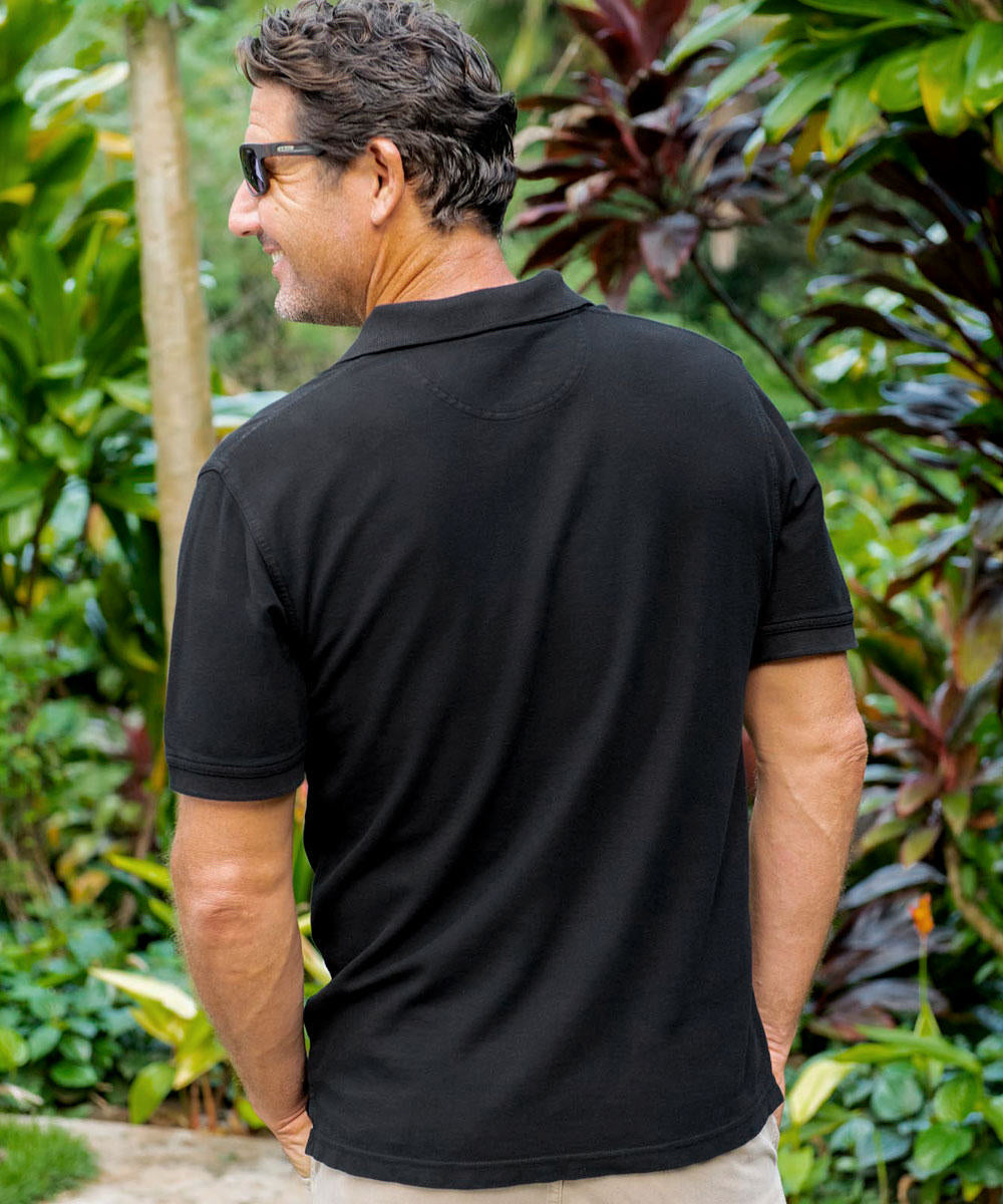Island Band - Black Short Sleeve Oceanfront Polo Shirt