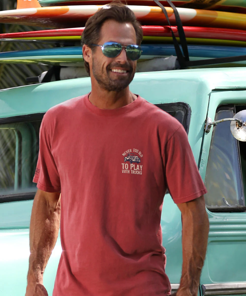 Never Too Old - Paradise Red Dyed Short Sleeve Crewneck T-Shirt