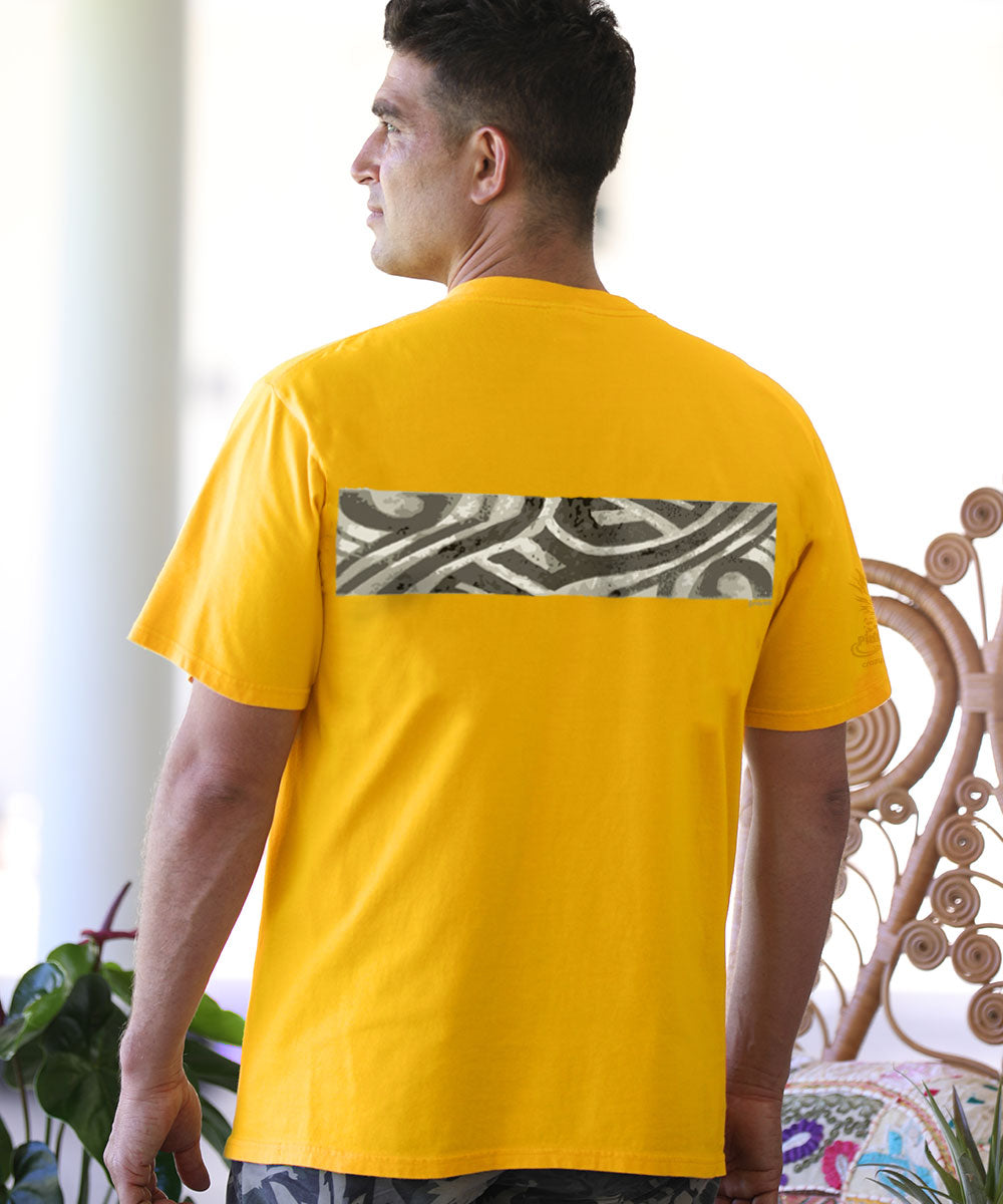 Humu Tribal Stripe - Pineapple Dyed Short Sleeve Crewneck T-Shirt