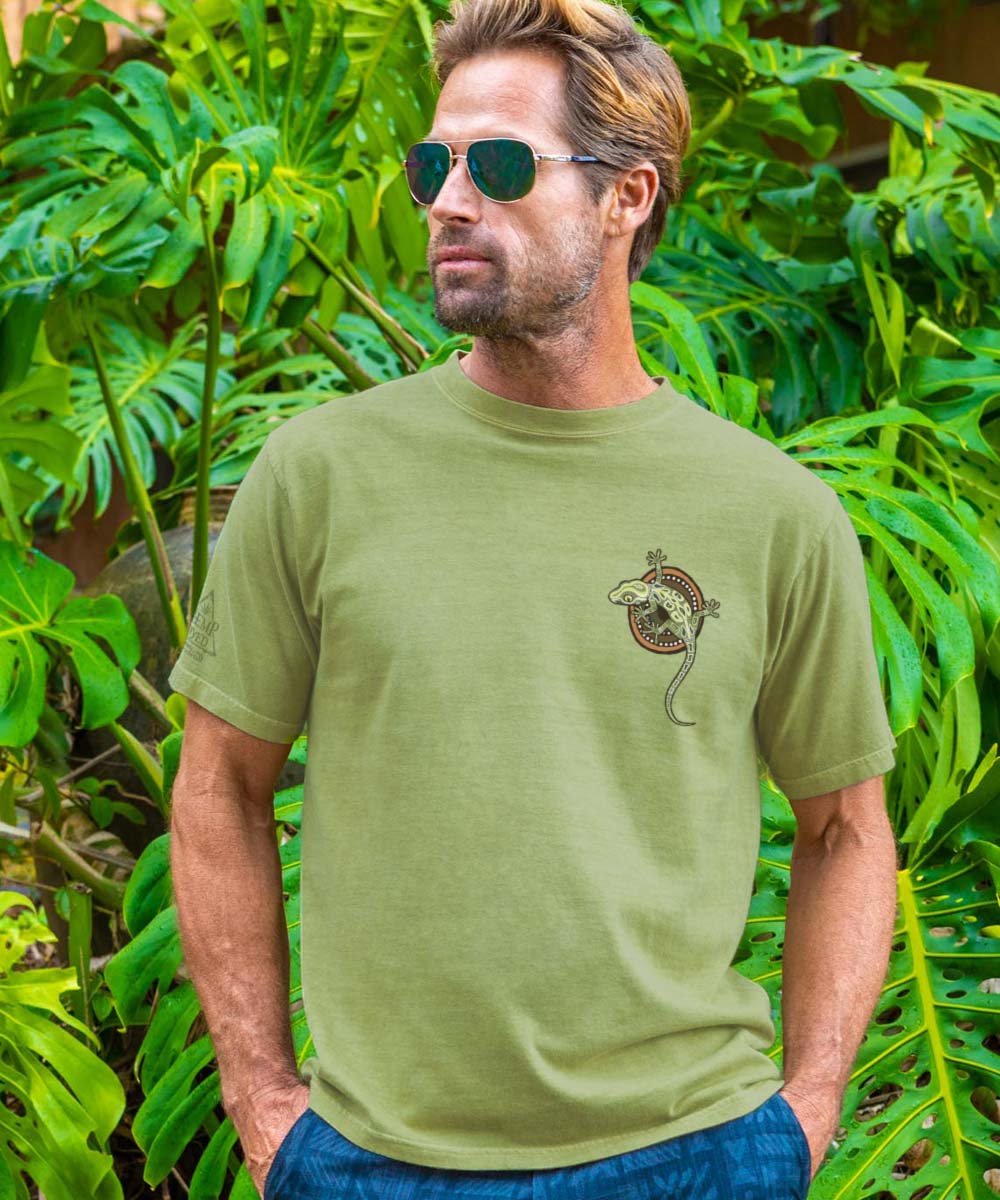Gecko Mosaic - Hemp Dyed Short Sleeve Crewneck T-Shirt