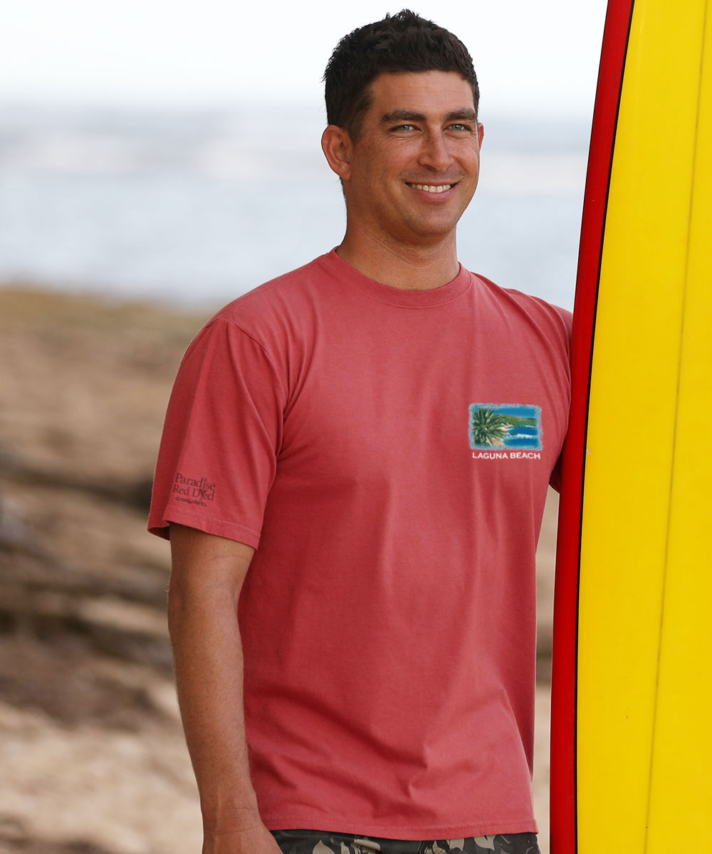 Laguna Beach Scenic Paradise Red Classic Crewneck T-Shirt