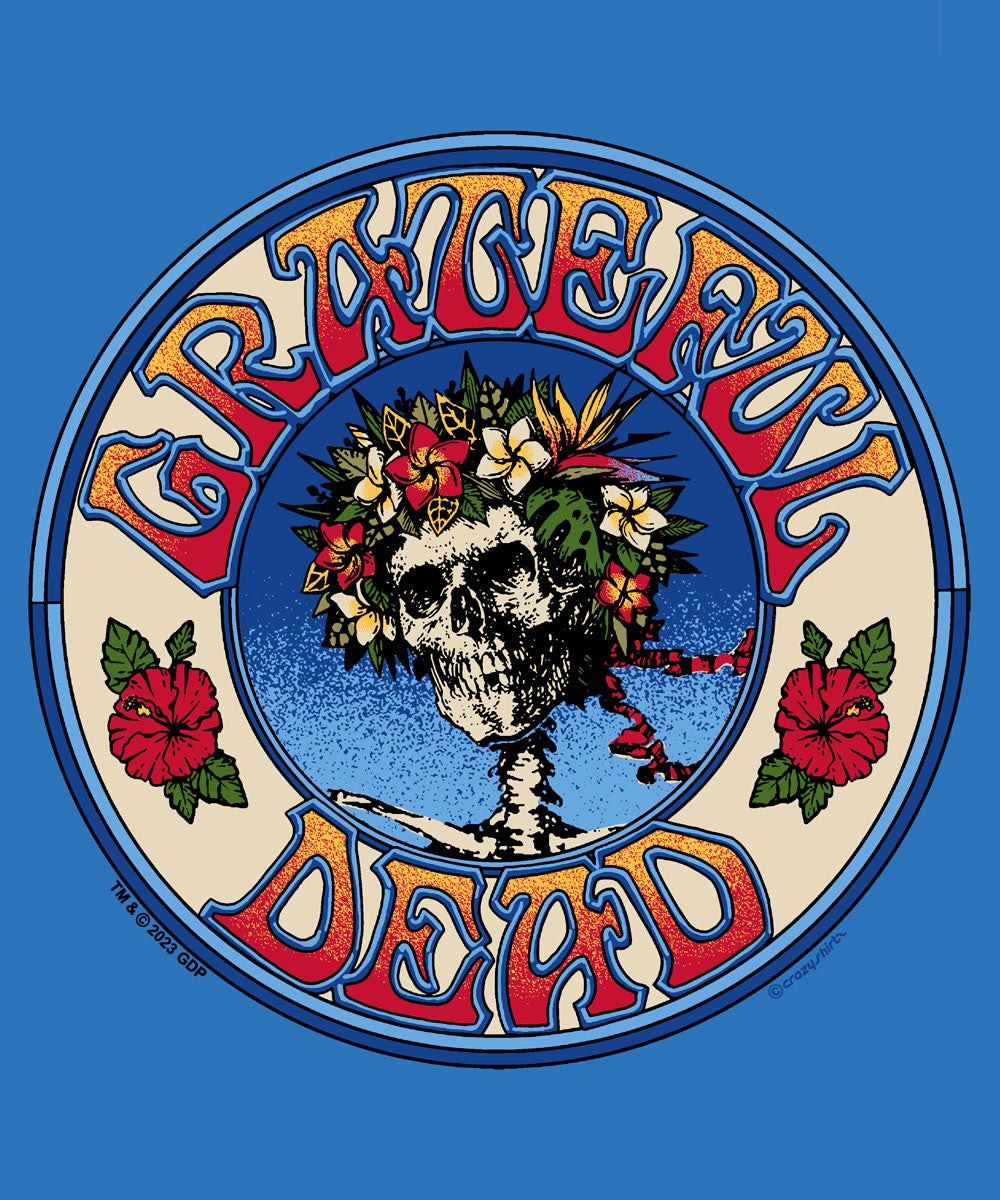 Grateful Dead Hawaiian Bertha - Blue Hawaii Dyed Short Sleeve Crewneck T-Shirt
