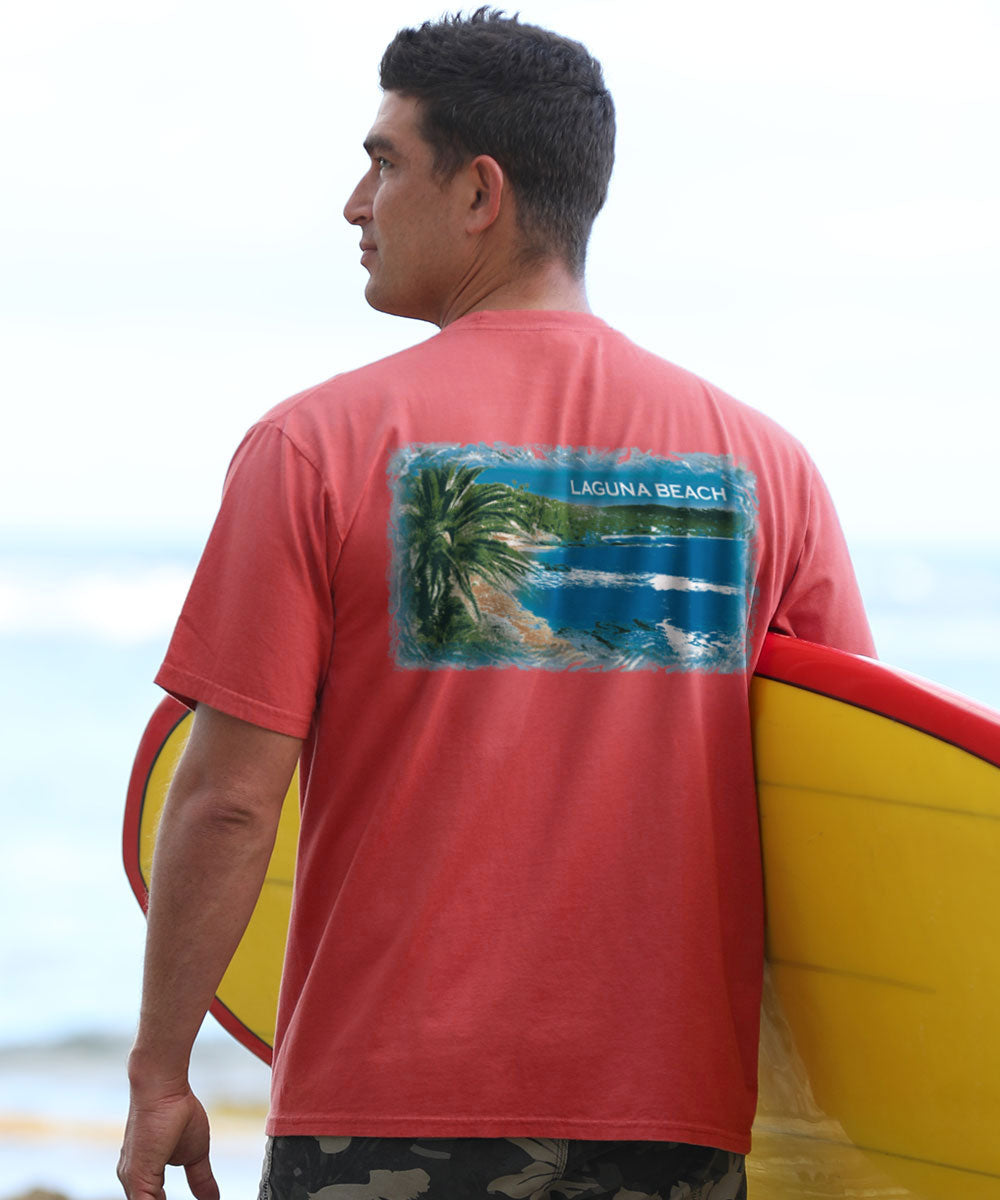 Laguna Beach Scenic Paradise Red Classic Crewneck T-Shirt
