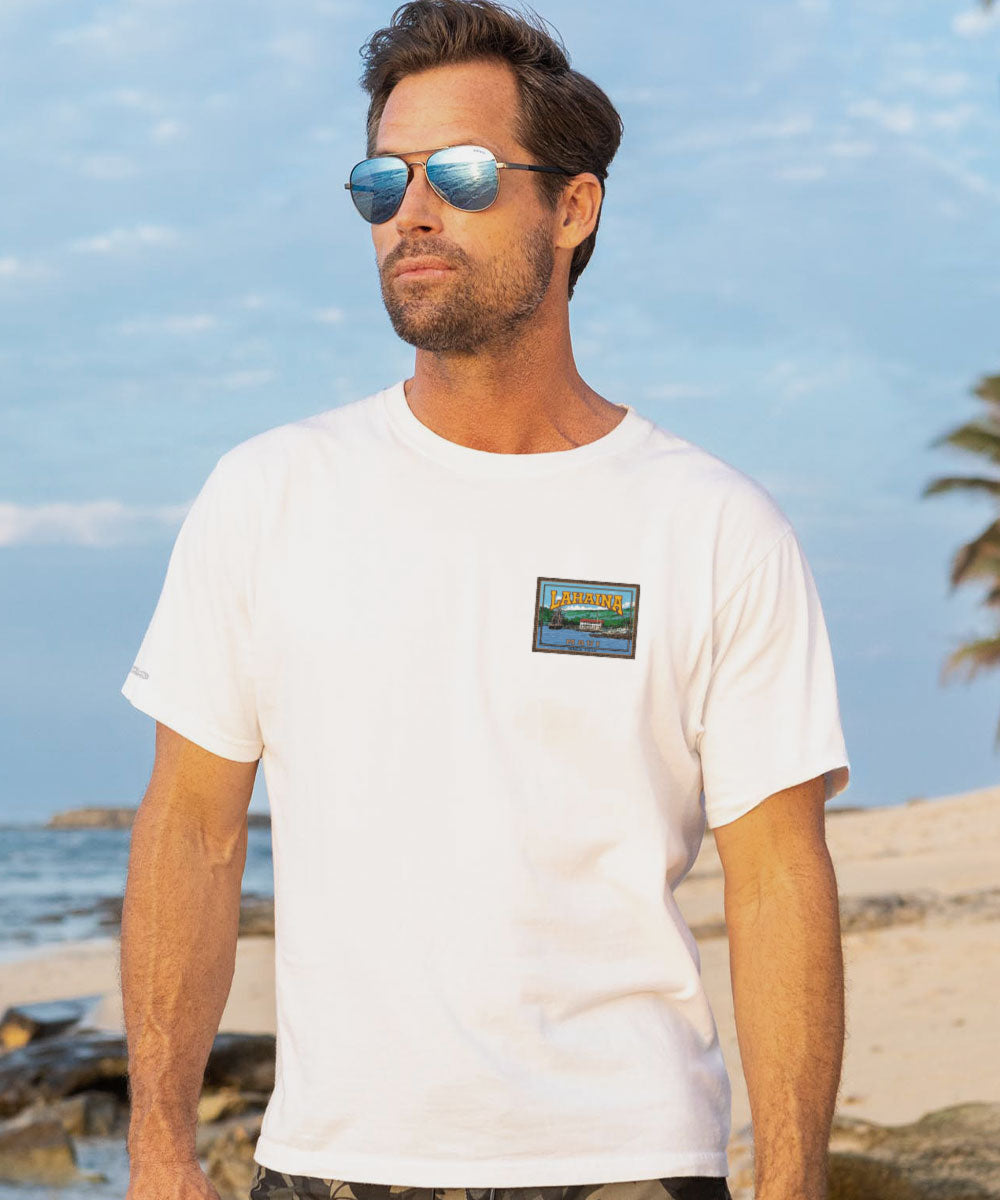 Lahaina Label - White Short Sleeve Crewneck T-Shirt