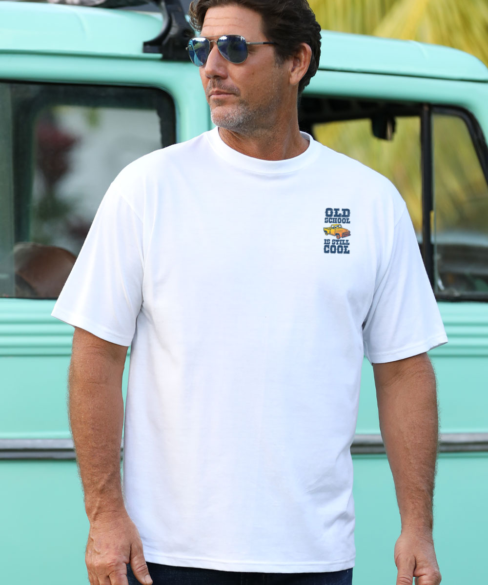 Old School - White Short Sleeve Crewneck T-Shirt