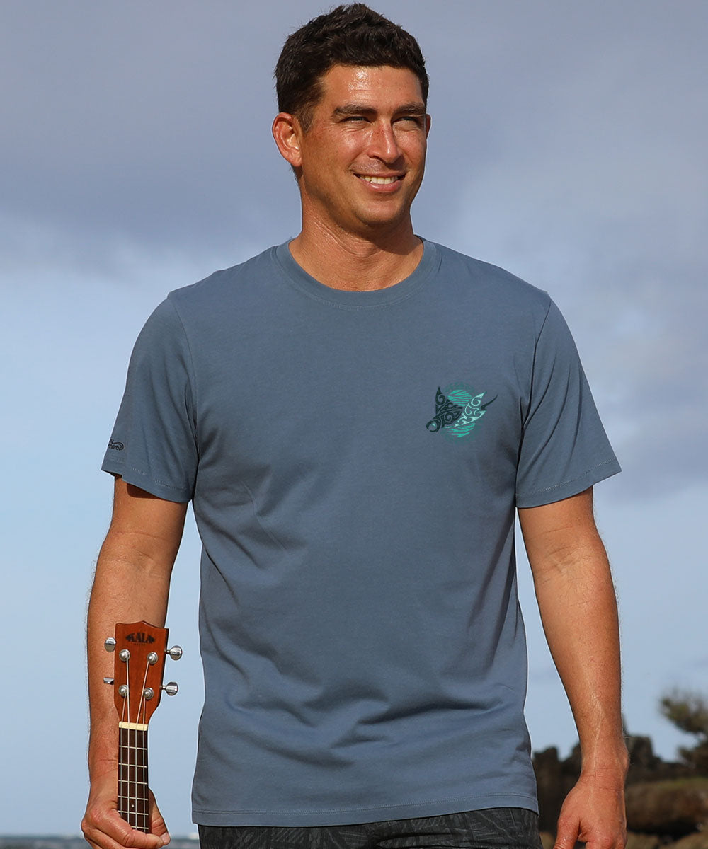Manta Reef Glide - Blue Steel Short Sleeve Pima T-Shirt