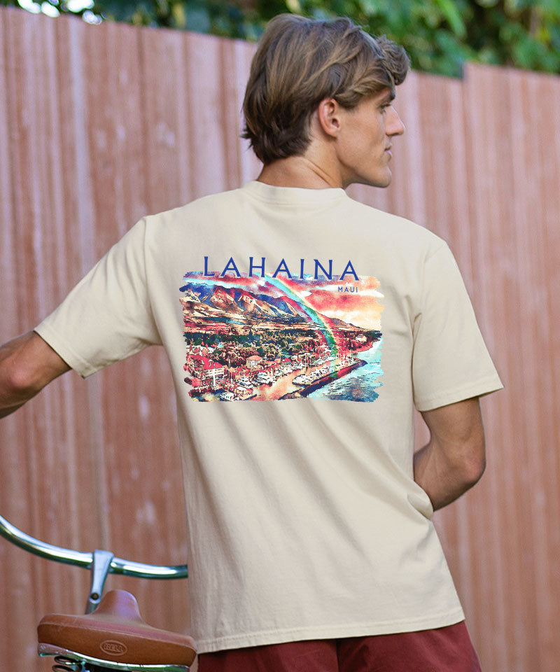 Lahaina Watercolor - Coconut Dyed Short Sleeve Crewneck T-Shirt