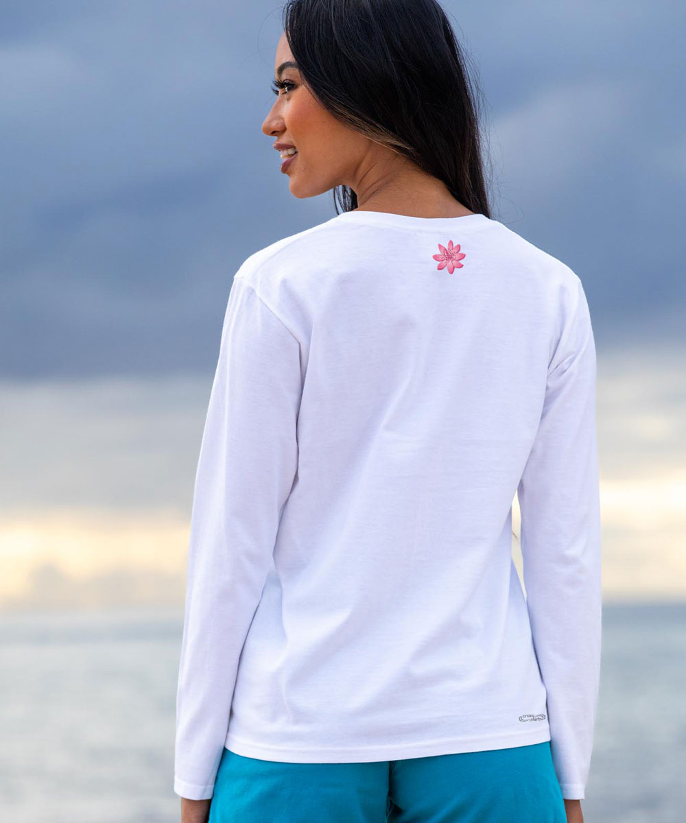 Lily Tattoo - White Long Sleeve Crewneck T-Shirt