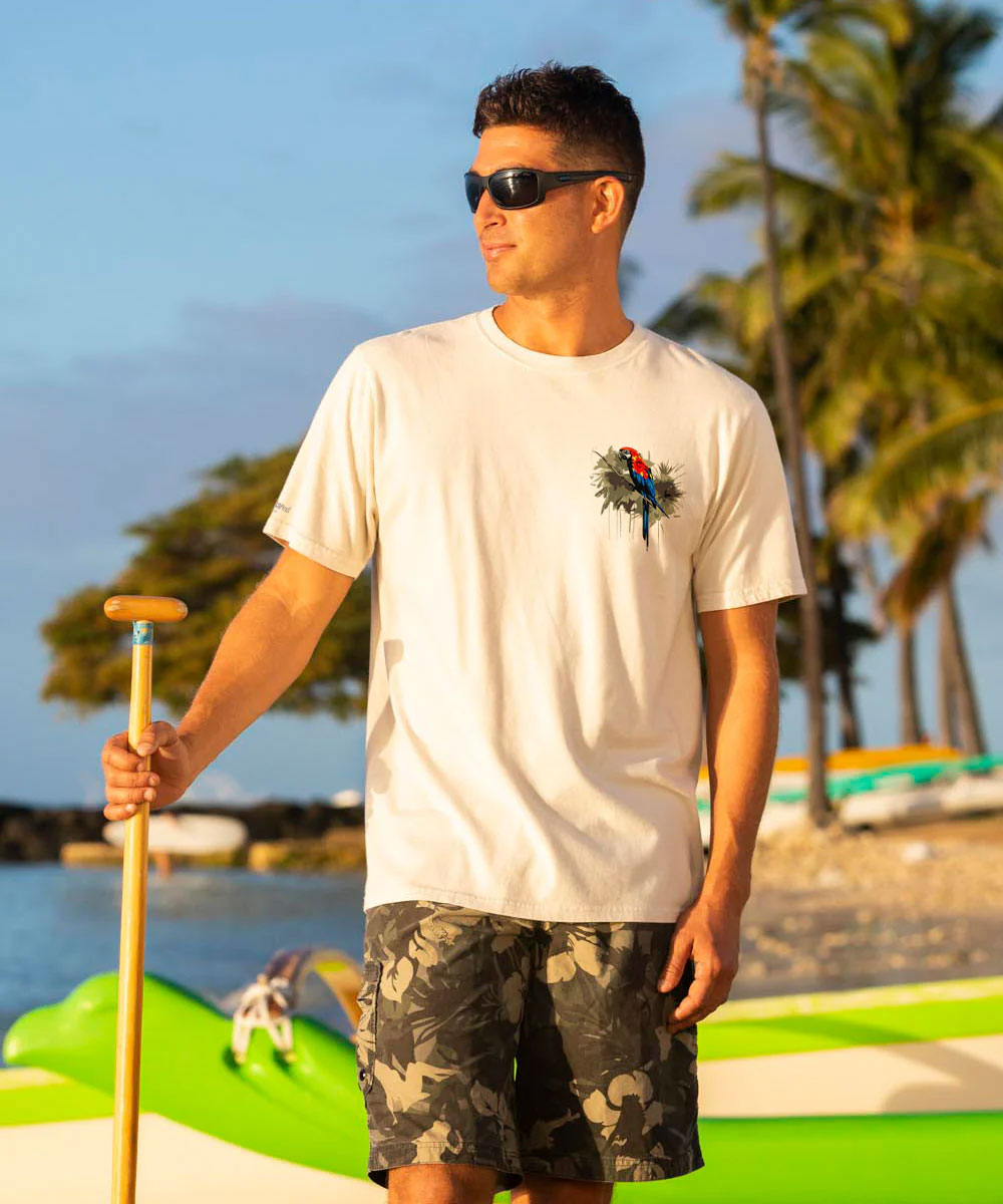 Camo Parrot - Coconut Dyed Short Sleeve Crewneck T-Shirt